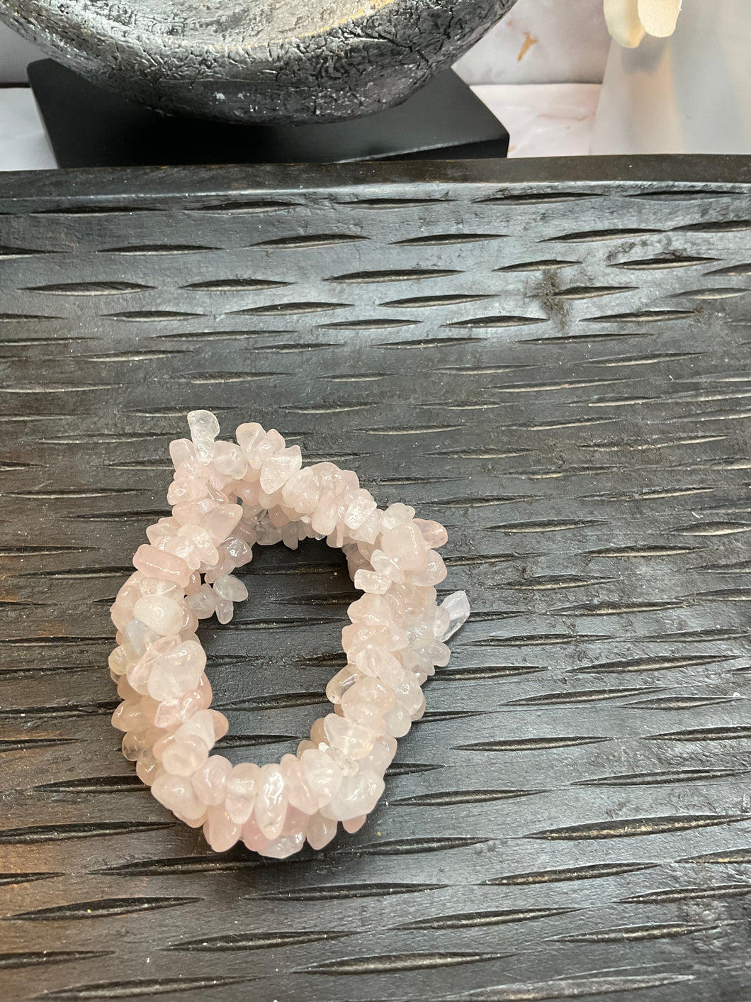 Rose Quartz Chip Bracelet