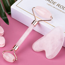 Load image into Gallery viewer, Rose Quartz &amp; Jade Facial Roller
