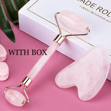 Load image into Gallery viewer, Rose Quartz &amp; Jade Facial Roller
