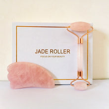 Load image into Gallery viewer, Rose Quartz &amp; Jade Facial Roller
